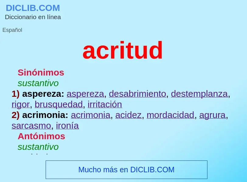 O que é acritud - definição, significado, conceito
