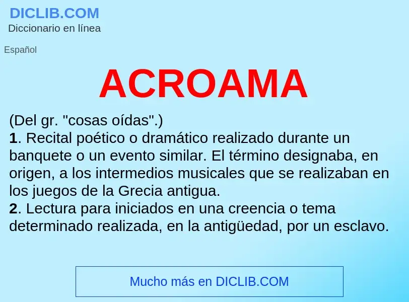 What is ACROAMA - definition