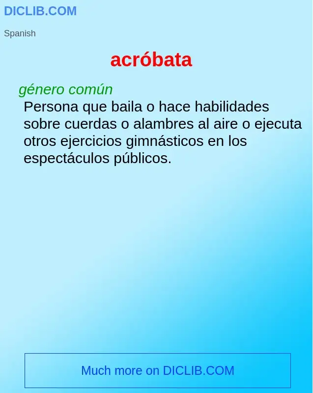 What is acróbata - definition