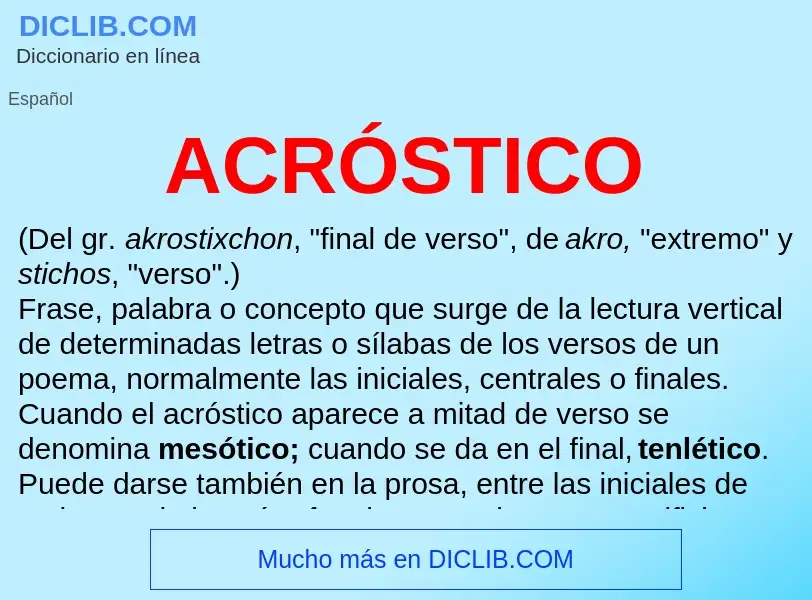 What is ACRÓSTICO - definition