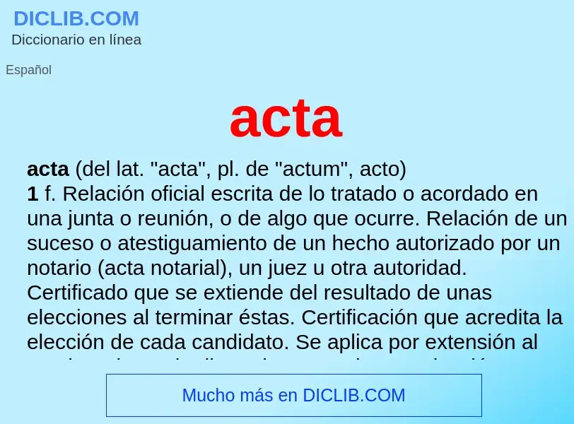 O que é acta - definição, significado, conceito