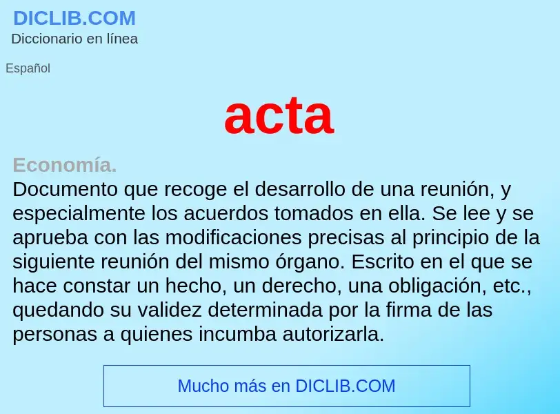 Wat is acta - definition