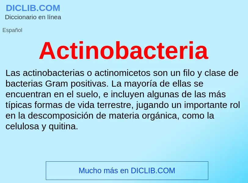 ¿Qué es Actinobacteria? - significado y definición