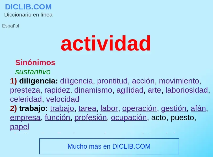 Wat is actividad - definition