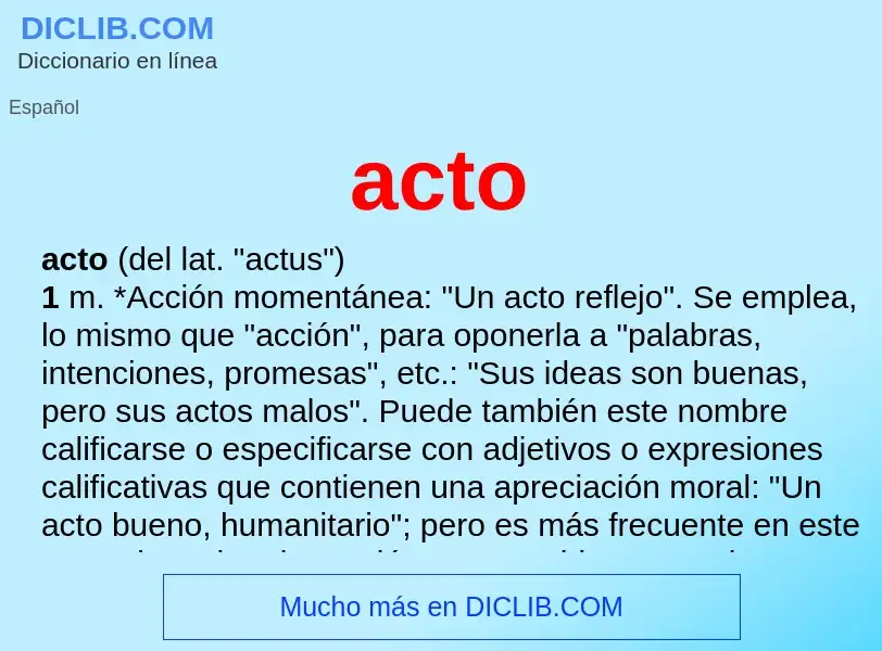 ¿Qué es acto? - significado y definición