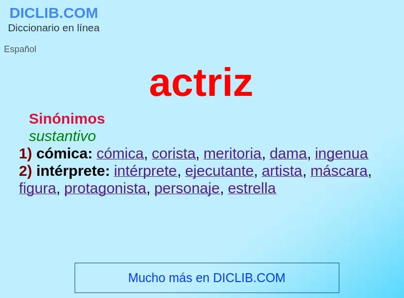 What is actriz - meaning and definition