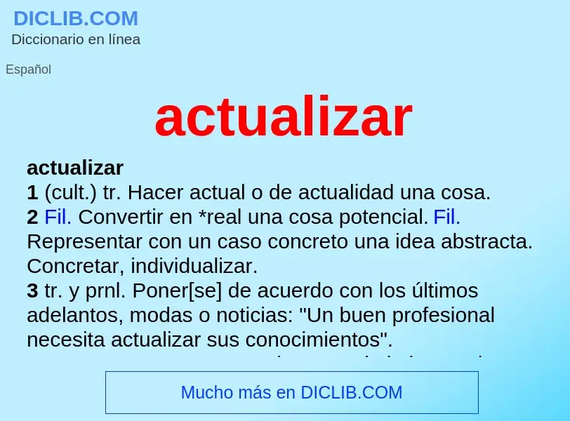 Wat is actualizar - definition