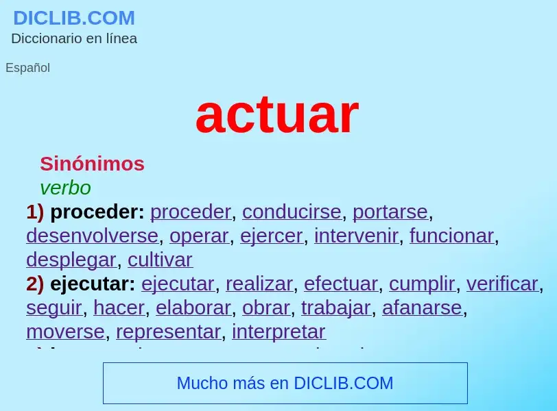 ¿Qué es actuar? - significado y definición