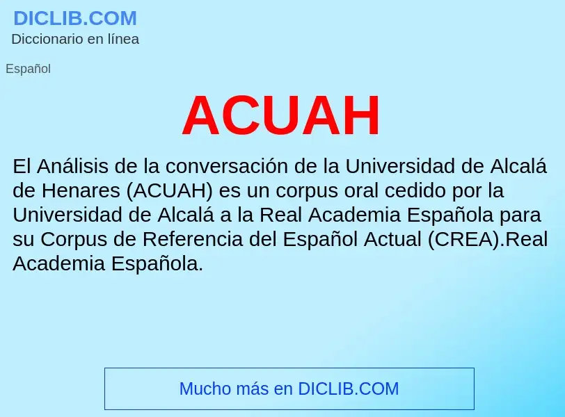 What is ACUAH - definition