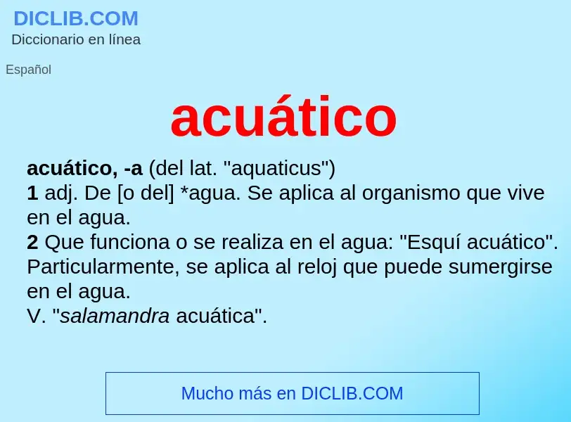 Was ist acuático - Definition