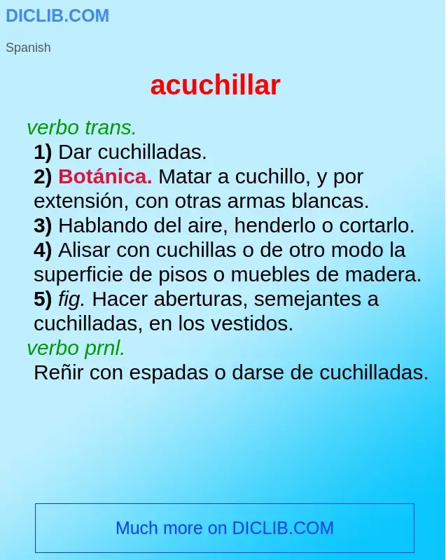 Wat is acuchillar - definition