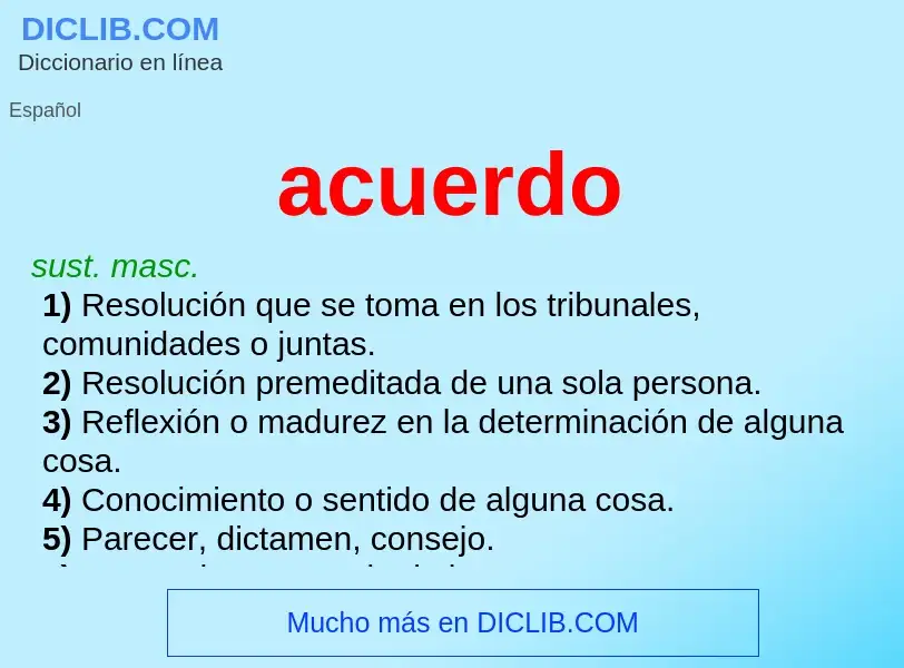 Wat is acuerdo - definition