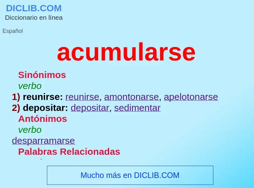 What is acumularse - definition