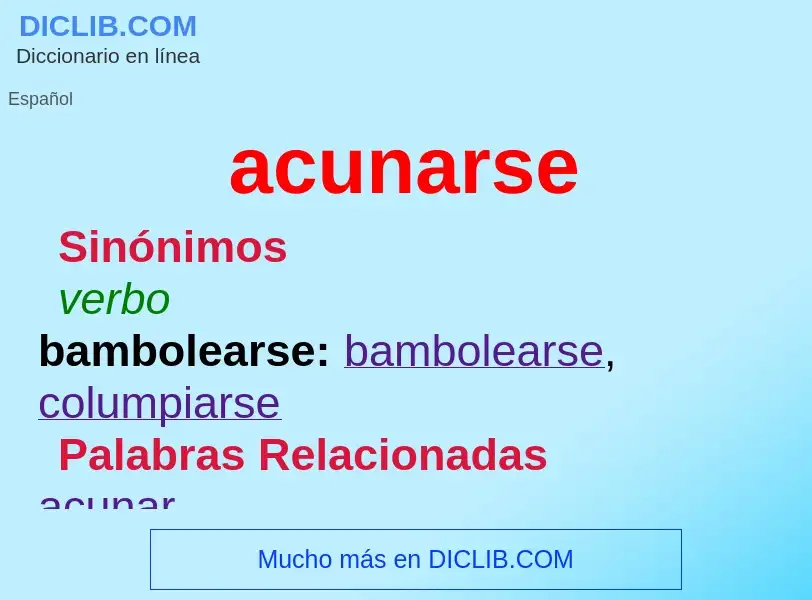 What is acunarse - definition