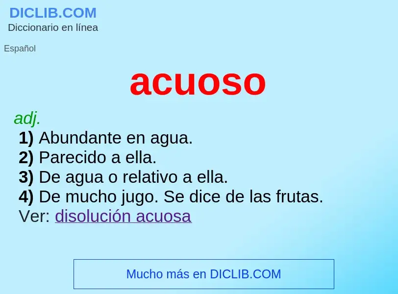 ¿Qué es acuoso? - significado y definición