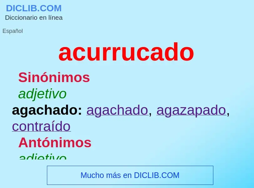 ¿Qué es acurrucado? - significado y definición