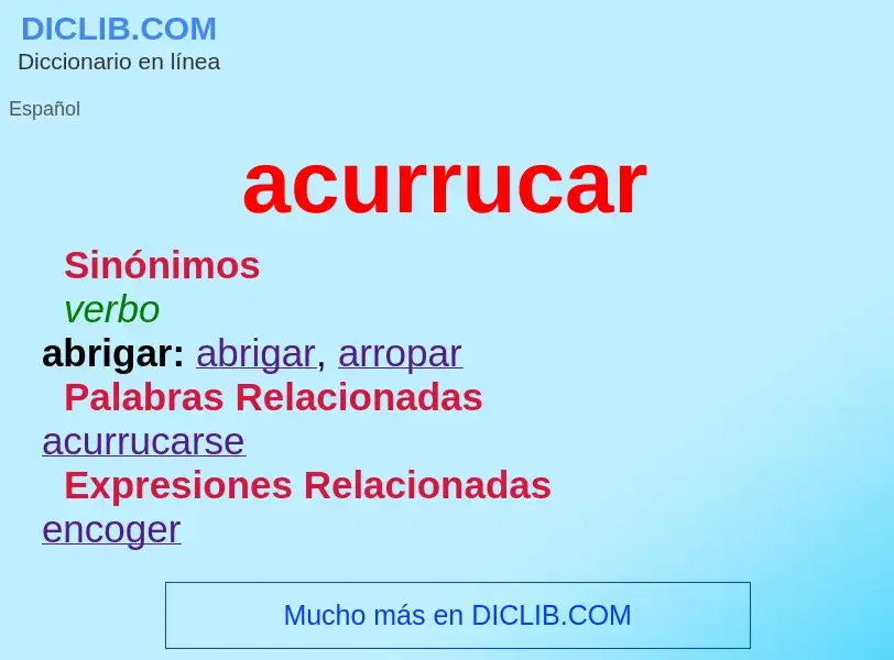 What is acurrucar - definition