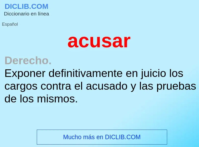 What is acusar - meaning and definition