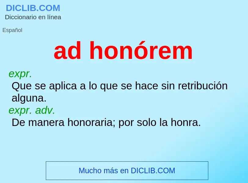 Was ist ad honórem - Definition