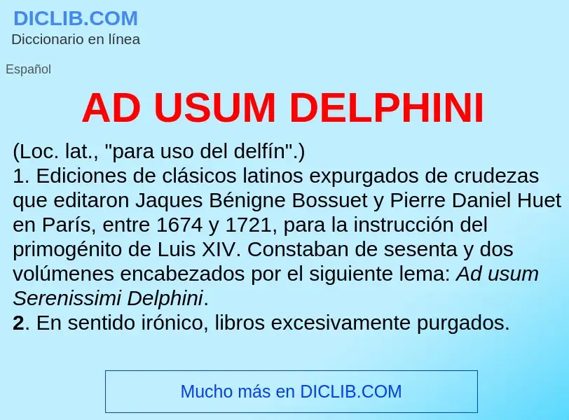 What is AD USUM DELPHINI - definition