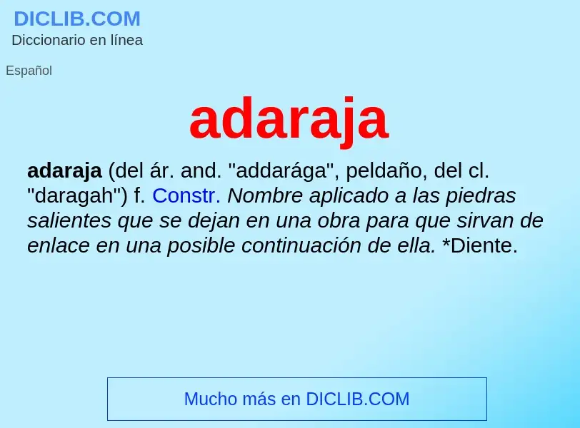 ¿Qué es adaraja? - significado y definición