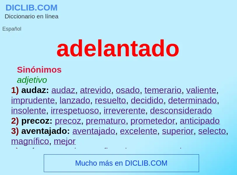 Was ist adelantado - Definition