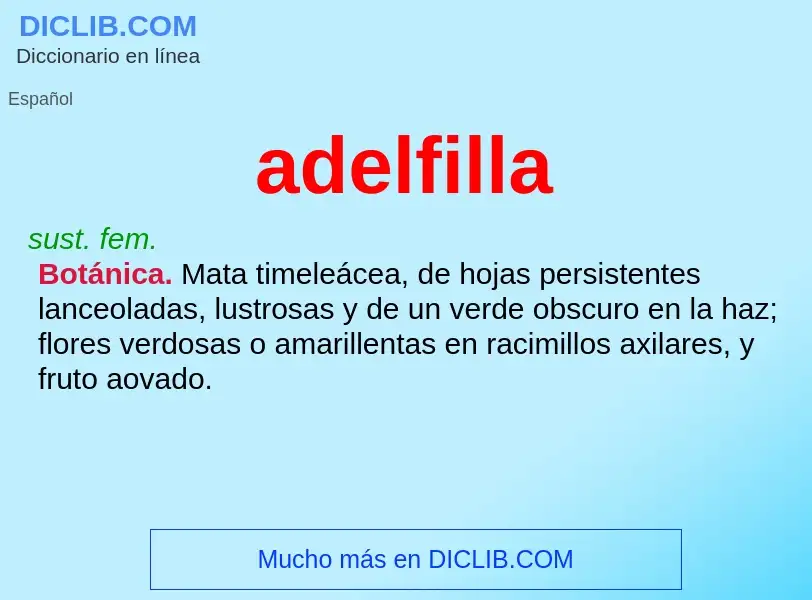 ¿Qué es adelfilla? - significado y definición