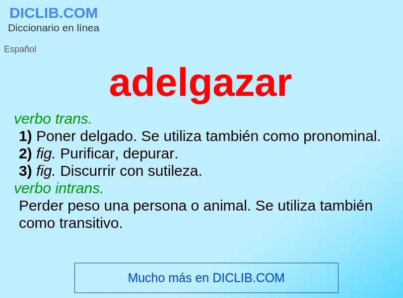 What is adelgazar - definition