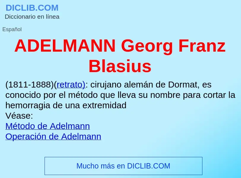 What is ADELMANN Georg Franz Blasius - definition