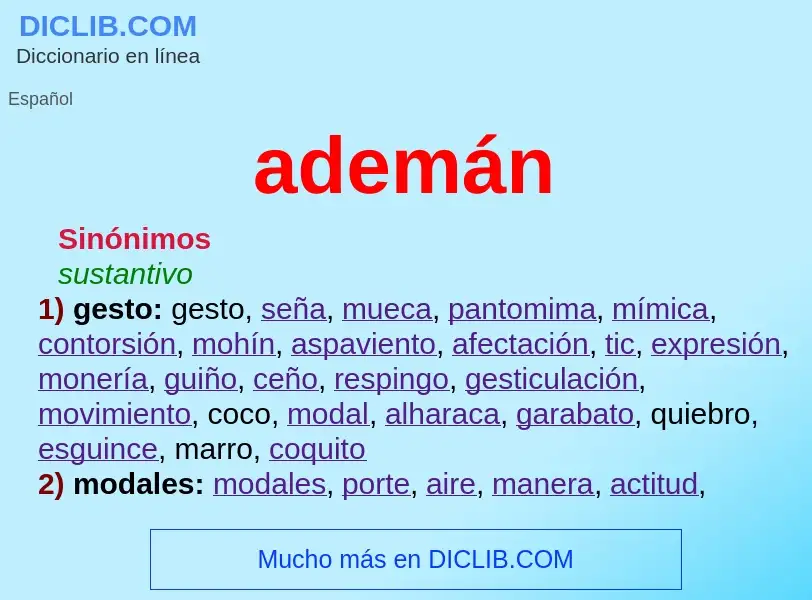 O que é ademán - definição, significado, conceito