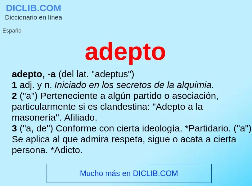 What is adepto - meaning and definition