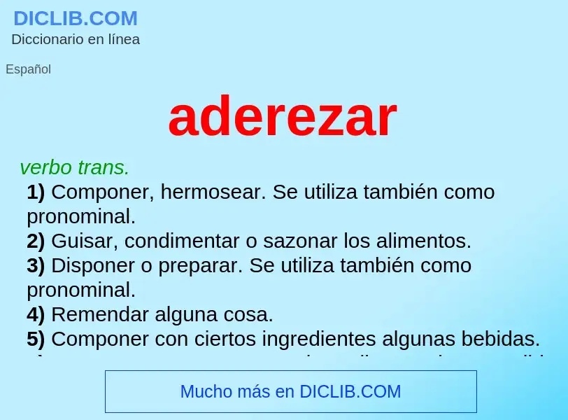 ¿Qué es aderezar? - significado y definición