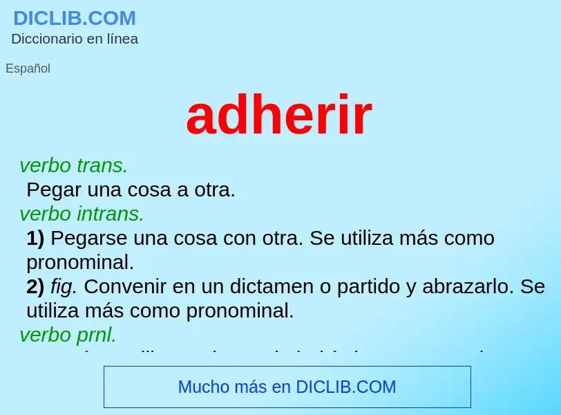 What is adherir - definition