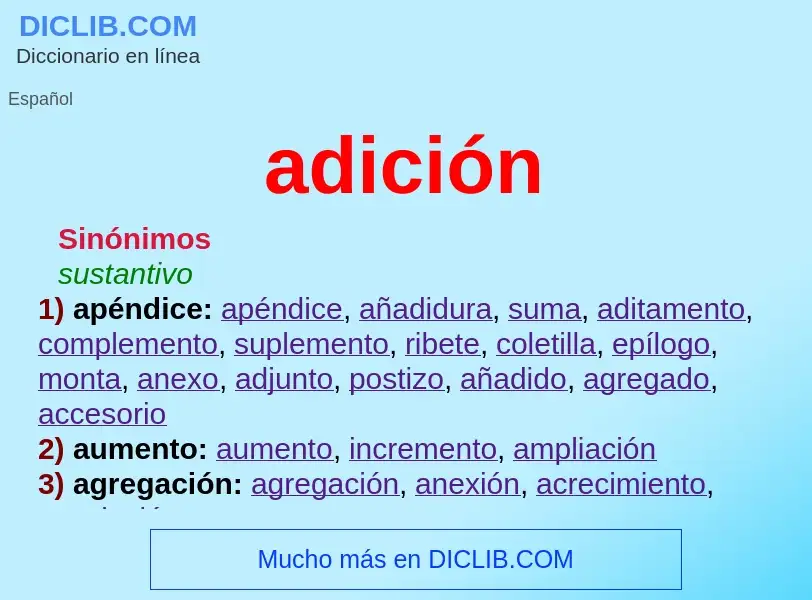 Wat is adición - definition