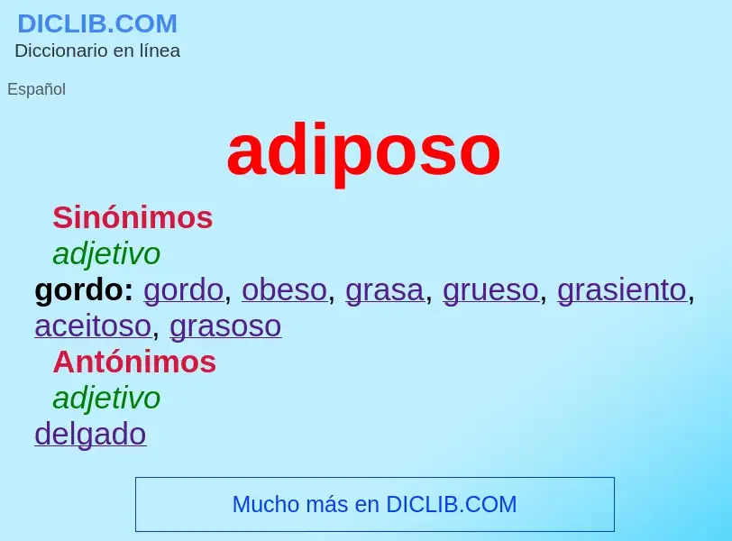 What is adiposo - meaning and definition