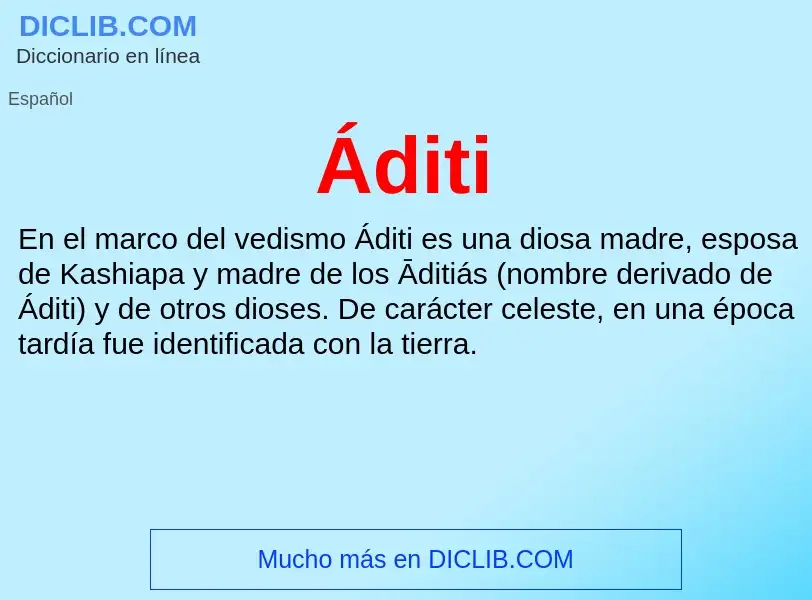 ¿Qué es Áditi? - significado y definición