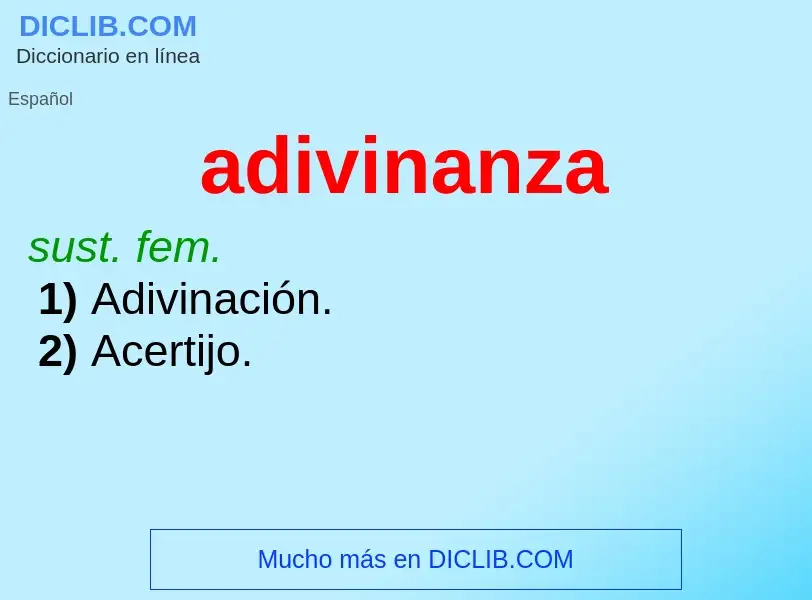 Wat is adivinanza - definition