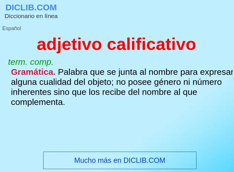 What is adjetivo calificativo - definition