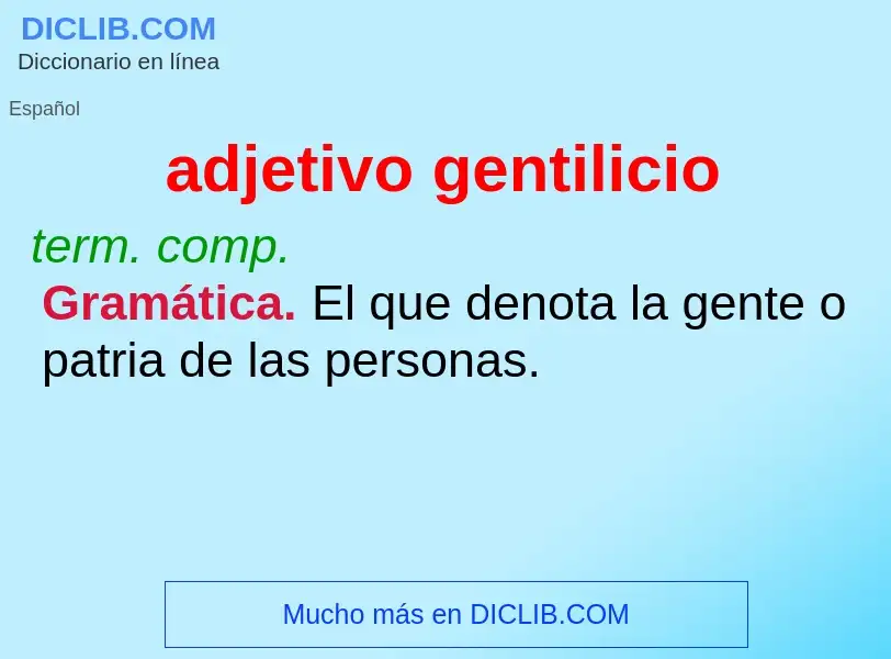 What is adjetivo gentilicio - definition