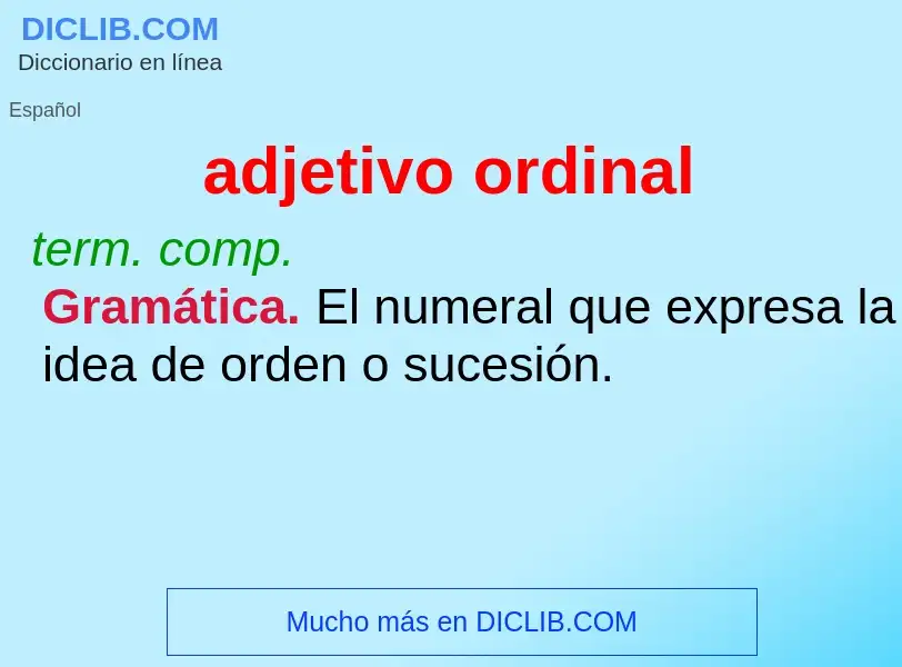 Che cos'è adjetivo ordinal - definizione