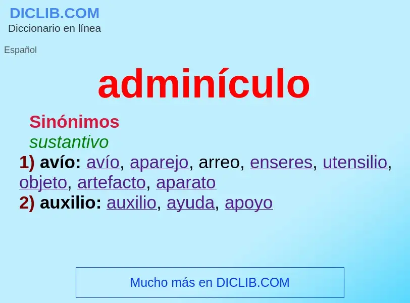 What is adminículo - meaning and definition