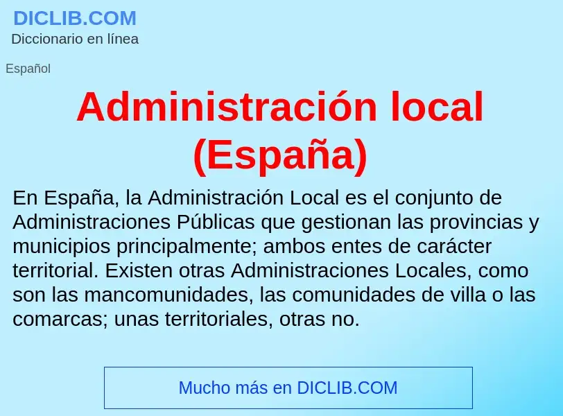 What is Administración local (España) - definition