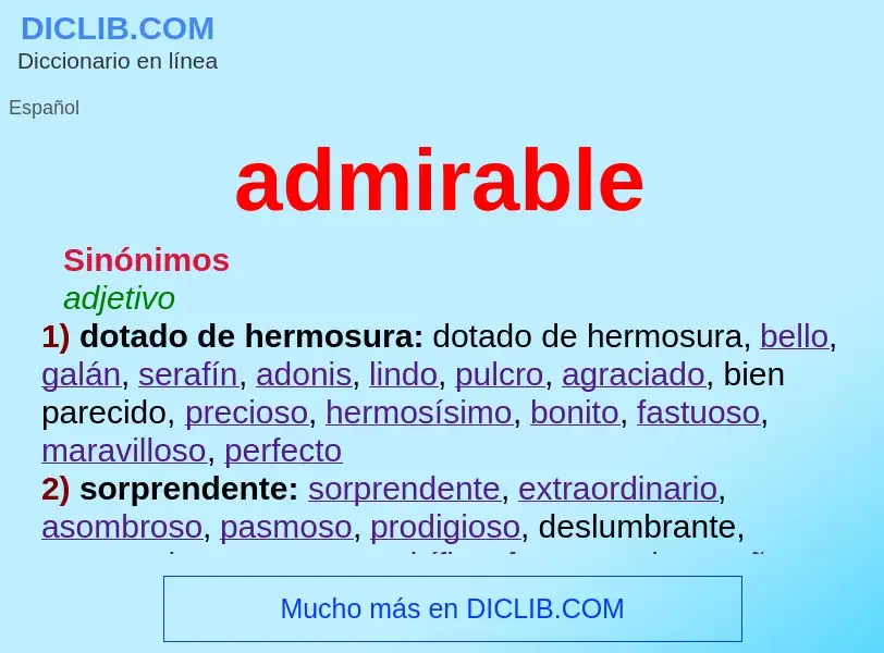 Was ist admirable - Definition