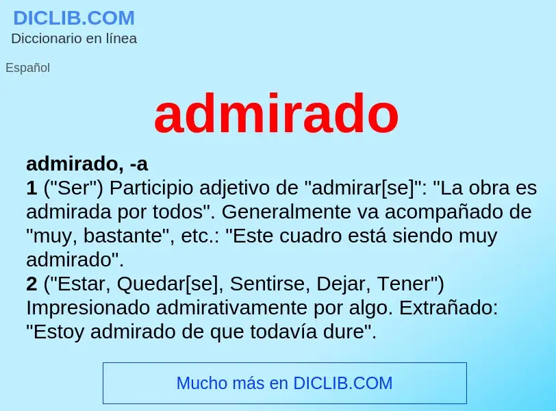 Wat is admirado - definition