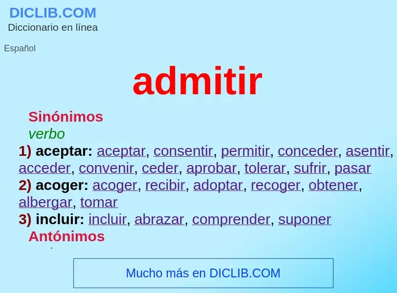 Wat is admitir - definition