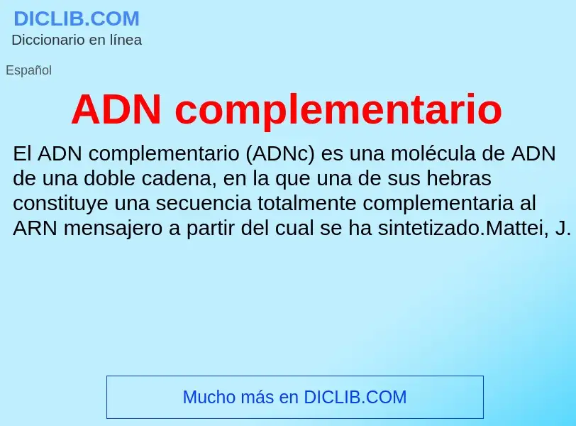 What is ADN complementario - definition