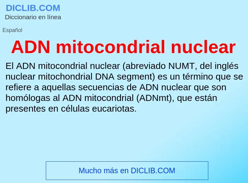 What is ADN mitocondrial nuclear - definition