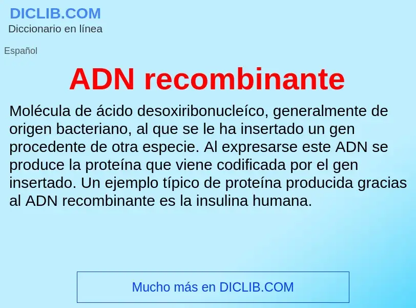 What is ADN recombinante - definition