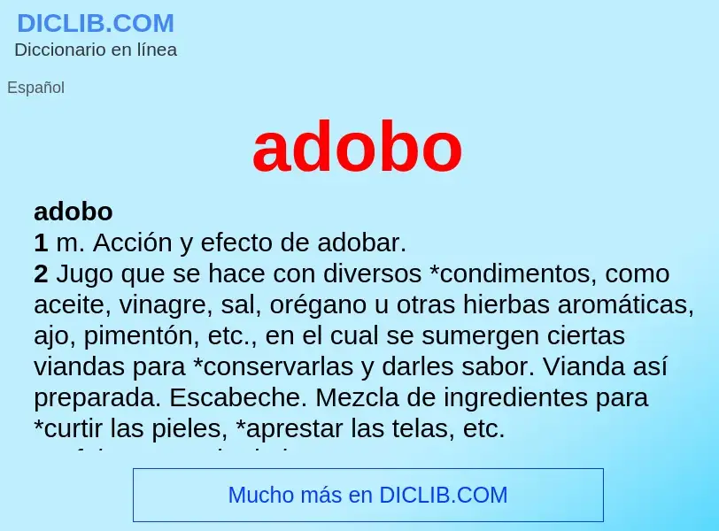 ¿Qué es adobo? - significado y definición