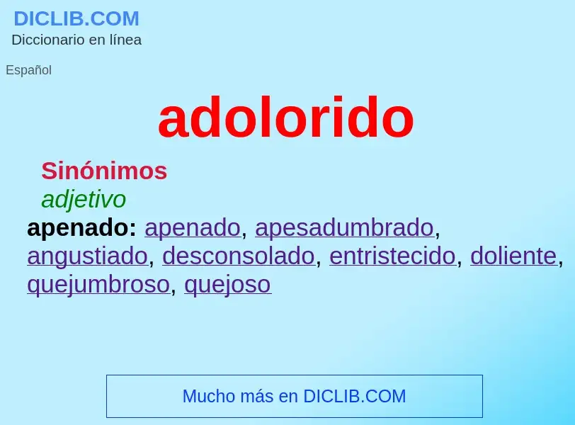 What is adolorido - meaning and definition